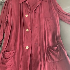 FILL THE BILL ロングシャツ（ボルドー）／フリーサイズの画像