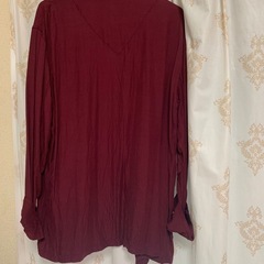 FILL THE BILL ロングシャツ（ボルドー）／フリーサイズの画像