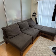 【定価15万円】RASIKカウチソファ3人+オットマン付きの画像