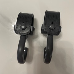 ベビーカー　フック　バギーフック　レザー調　グレー　星　スターの画像