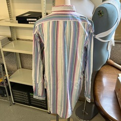 K2510-359 Ralph Lauren マルチカラーストライプ シャツ Lサイズ ダメージ有りの画像