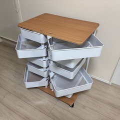 キッチンワゴン【回転する収納トレイが5段×2列】の画像