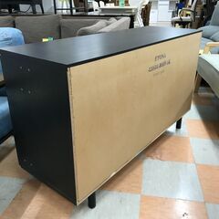 【ジャングルジャングル石川金沢店】  チェスト 木目調/ブラック W112×D41×H81 クリーニング済み												の画像