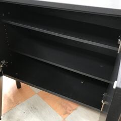 【ジャングルジャングル石川金沢店】  チェスト 木目調/ブラック W112×D41×H81 クリーニング済み												の画像