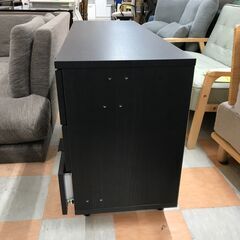 【ジャングルジャングル石川金沢店】  チェスト 木目調/ブラック W112×D41×H81 クリーニング済み												の画像