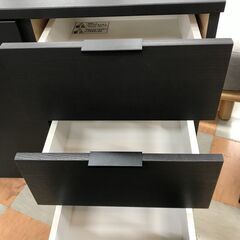 【ジャングルジャングル石川金沢店】  チェスト 木目調/ブラック W112×D41×H81 クリーニング済み												の画像