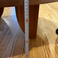 円卓　ちゃぶ台　ローテーブル　110cm　チーク無垢材　引き取り限定の画像