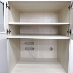 新札幌 ぼん家具 食器棚 W60xD45xH177cm ホワイト系 キッチンボード キッチン収納 No.3657の画像