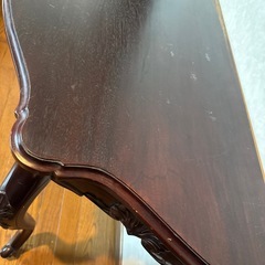 猫脚コンソール木製濃いブラウン中古の画像