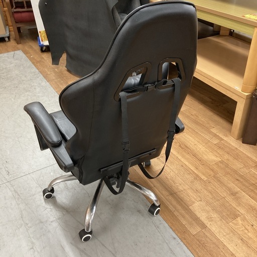 S352 ⭐ LUCKRACER ゲーミングチェア リクライニング テレワーク 一体式オットマン付き 幅53cm