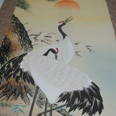 [1649] 掛け軸 鶴 亀 瑞光作 縁起物 掛軸 絵画 古美術 アンティークの画像