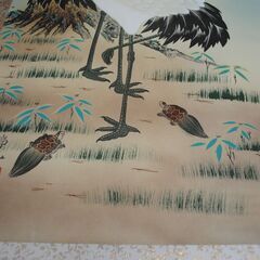 [1649] 掛け軸 鶴 亀 瑞光作 縁起物 掛軸 絵画 古美術 アンティークの画像