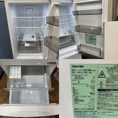I383 🌈 ジモティー限定価格！ 2024年製の美品♪ TOSHIBA 冷蔵庫 (170L) ⭐ 動作確認済 ⭐ クリーニング済の画像