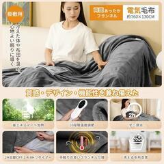 電気毛布❣️3分速暖 160x130cm 10段階温度調節 大判 ダブル 厚手の画像