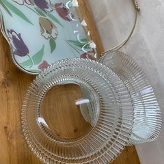 ガラス器×5点　トレー×1点の画像