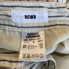 K2510-365 RODEO CROWNS サロペット Mサイズ ホワイト ストライプ 使用感有りの画像