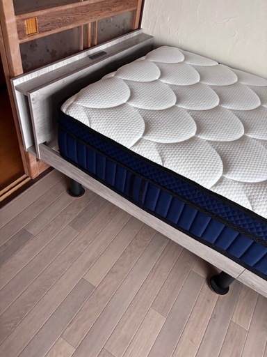 美品】シングル 木製スノコベッド＋マットレスセット（半年使用）引き取り優先