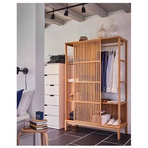購入者様 決定【IKEA】ノールドシーサ（NORDKISA）竹製ワードローブ／オープンクローゼット／ルームディバイダーにも