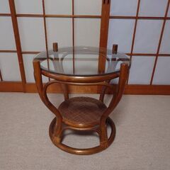 籐家具 テーブル・椅子3点セットの画像