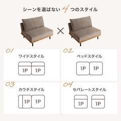 リクライニングソファ2点(モカベージュ) の画像
