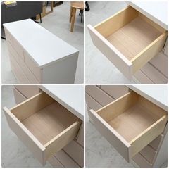 【美品‼️】大川家具 100cm幅4段ローチェスト タンス 衣類収納家具 パステルピンク♪の画像