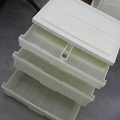 最上段2列 3段プラチェスト 幅54×奥行38.5×高さ52cm 衣類収納 クローゼット収納 札幌 手稲の画像