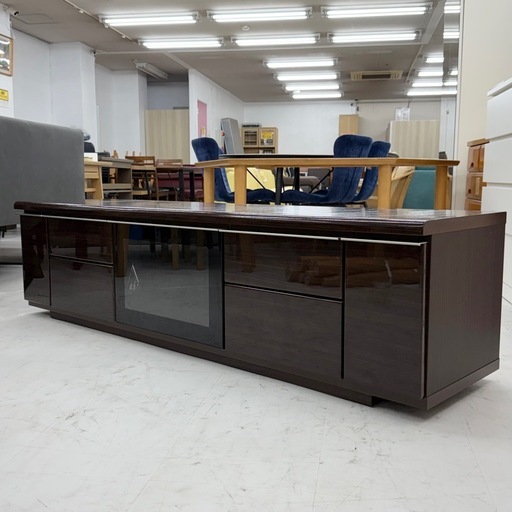 【お買い得‼️】定価59,990円♪ 現行モデル ニトリ 175cm幅ローボード テレビ台 リビング収納家具 艶あり木目調ダークブラウ
