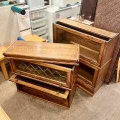 ブックケース アンティーク セパレート スタッキング キャビネット フラップ ショーケース 本棚 書棚 書斎 ディスプレイ 店舗 什器　vintage antique 木製 シェルフ 飾り棚 (検索ワード globe wernicke ロイズアンティークス Lloyd's Antiques  antique bookcase vintage stacking cabinet wood bookshelf glass flap showcase furniture shelf wooden displayの画像