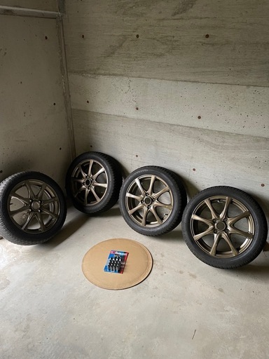 ダンロップ オールシーズン15インチ165/55 ブロンズカラーホイール ロックナット