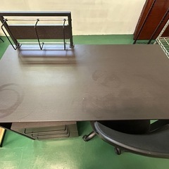 パソコンデスクセット 椅子 袖机の画像