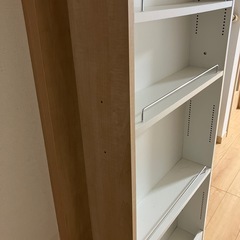 【0円】定価2万円　幅15cm ハンドル付き キャスター付き スリムワゴン 隙間収納 白 木目 天井の画像