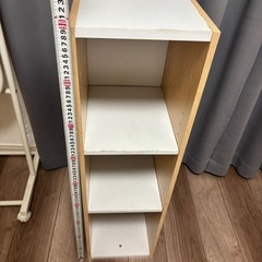 細い棚　ホワイト×ナチュラルの画像