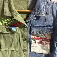 ビンテージ風カジュアル切り替えジャケット130 長袖の画像