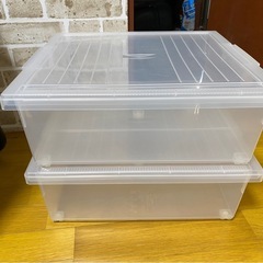 クリア ケース 衣装ケース 収納 キャスター付き 2セットの画像