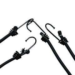 荷締めロープ フック付きゴムバンド 2本セット 黒の画像
