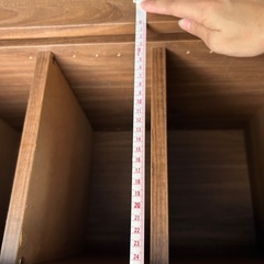美品 キッチンボード キャビネット 食器棚 幅90cm 木目調 ブラウンの画像