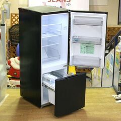 2024年 2ドア冷蔵庫 TOSHIBA 153L GR-W15BS(KT) エクリュブラック 右開き 動作確認済み 単身向け 耐熱テーブルボード 東芝 札幌市 清田区 平岡の画像