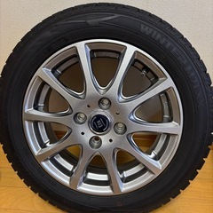 上品でキラキラ輝く　傷なしLA STRADA TIRADA ETA アルミホイールと深溝　WINTAR MAXスタッドレスタイヤ　4本セット　軽自動車で使用の画像
