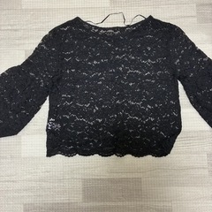 GU レースブラウス七分丈　ブラック　XXLの画像