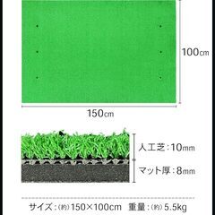 【新品】GolfStyle ゴルフマット 大型 ゴルフ 練習 マット 屋外 室内 素振り ドライバー スイング 練習用 人工芝 SBR 100×150cm ゴルフティー ゴルフボールの画像