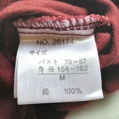 sernadical チャイナ風トップス エンジ 長袖 サイズMの画像