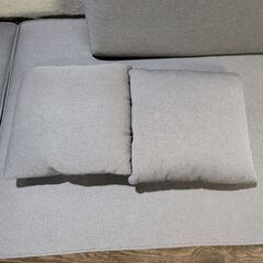 2Pソファ コンパクトソファ グレー系 全長W1850×D830×H620mm 25j菊NSの画像