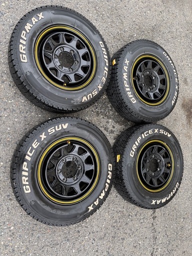 15インチ PCD139.7 6穴 +33 ハイエース200系 Gripmax Ice X SUV スタッドレスタイヤ　195/80/r15(2021)