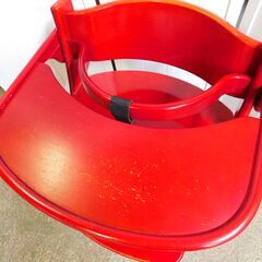 【JM860】yamatoya 大和屋 マテルナ テーブル&ガード ベビーチェア ハイチェア レッドの画像