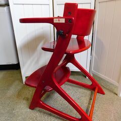 【JM860】yamatoya 大和屋 マテルナ テーブル&ガード ベビーチェア ハイチェア レッドの画像
