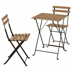  IKEA イケア TÄRNÖ テルノー テーブル＆チェア2脚 屋外用 折りたたみ ブラックの画像