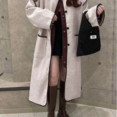 パイピングノーカラーコート　インナー付き　３way　の画像