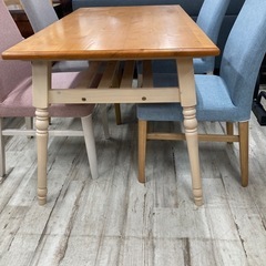  ★北九州、福岡市周辺配送可【マナベインテリアハーツ】ダイニングセット テーブル+椅子4脚セット 💳自社配送時🌟代引き可💳※現金、クレジット、スマホ決済対応※  【配送希望は要決済前問い合わせ】の画像