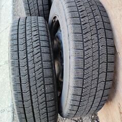 スチールホイール +ブリヂストン スタッドレスタイヤ 8000円⭐165/65R14 14×5J ハブ54⭐38の画像