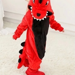 ハロウィン　赤い恐竜の着ぐるみの画像